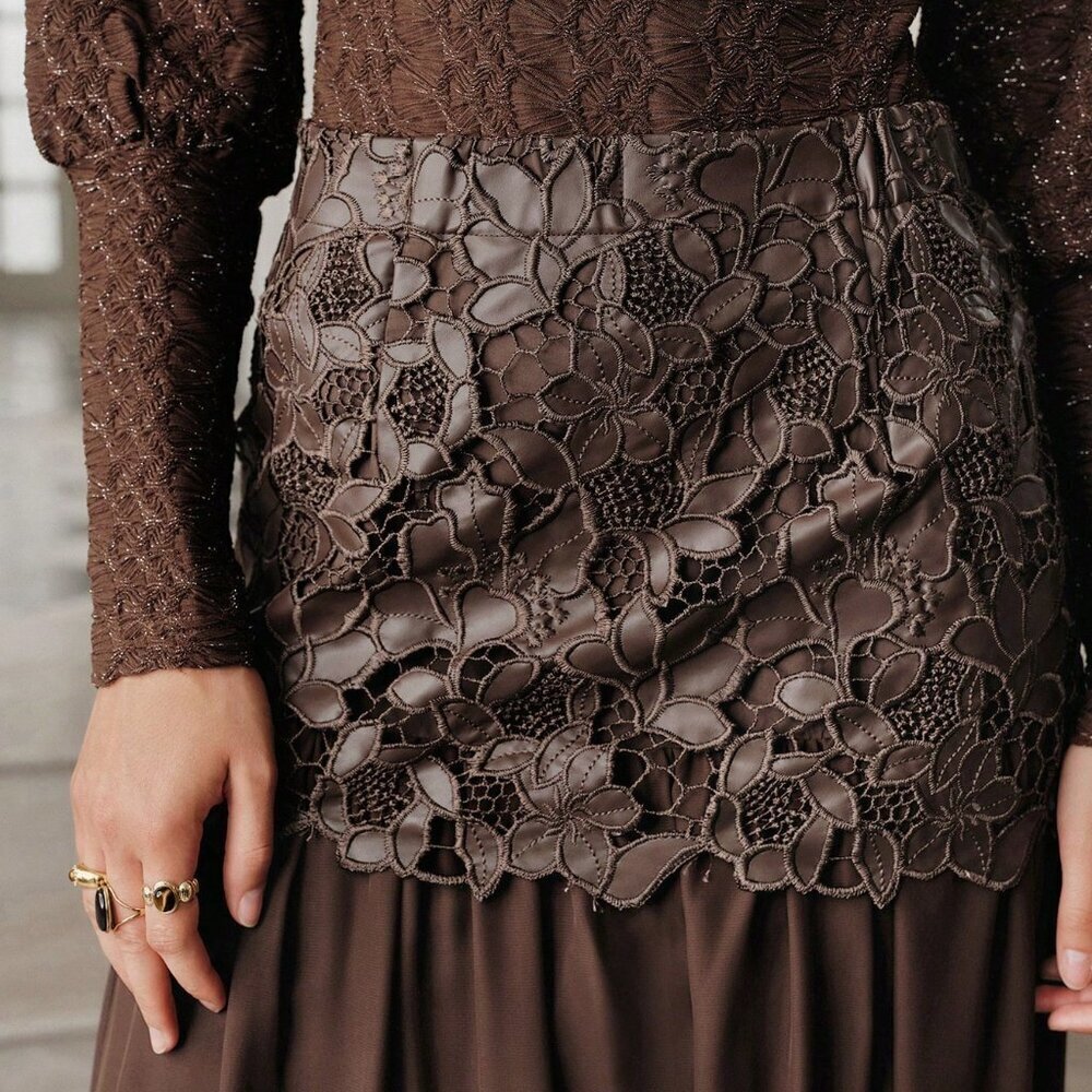 Coffee Brown Elegant Women's Savoree Skirt